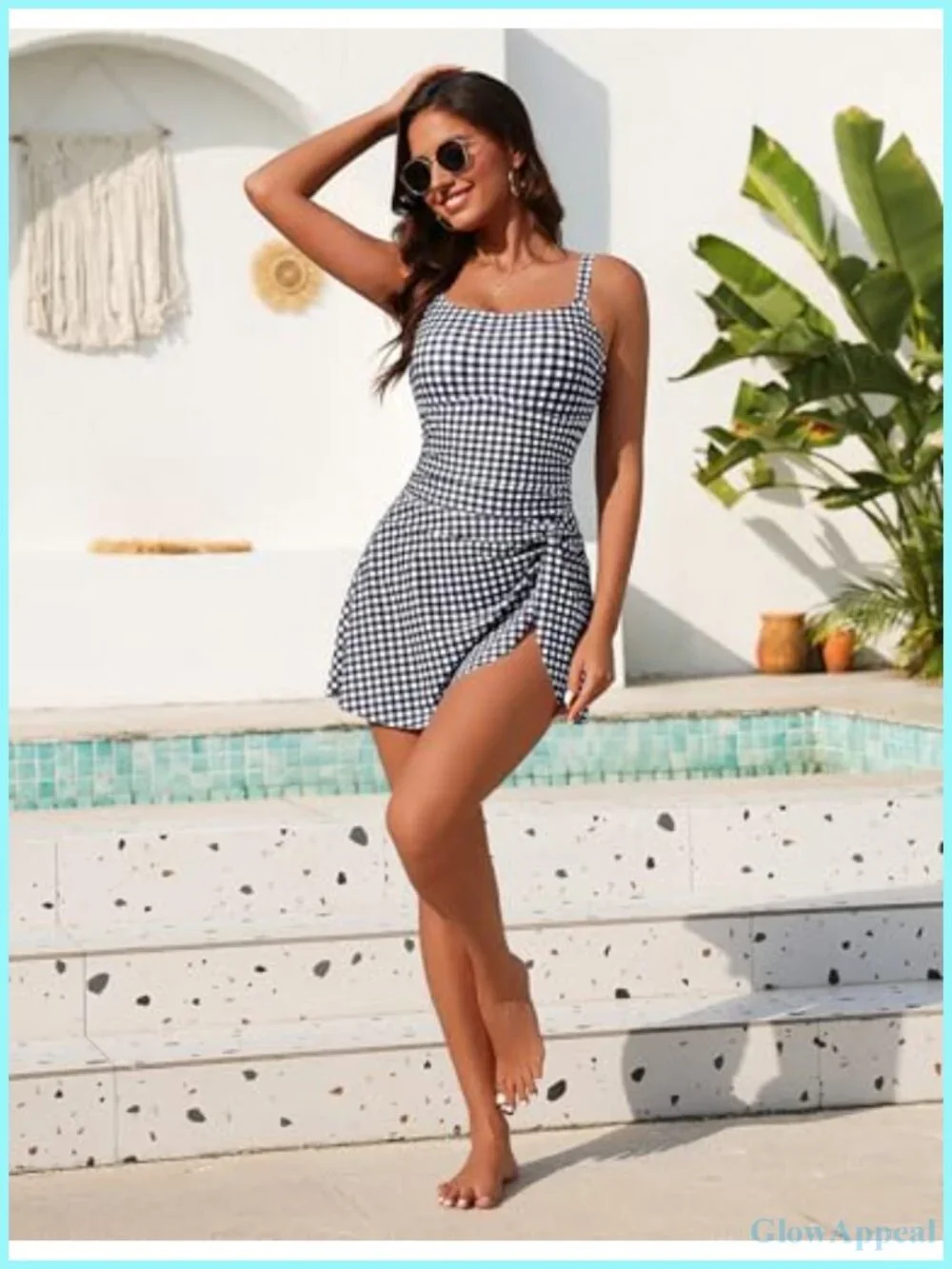 Tummy Control Swimdress 2 Piece One Piece Swimsuit with Removable Swim Skirt